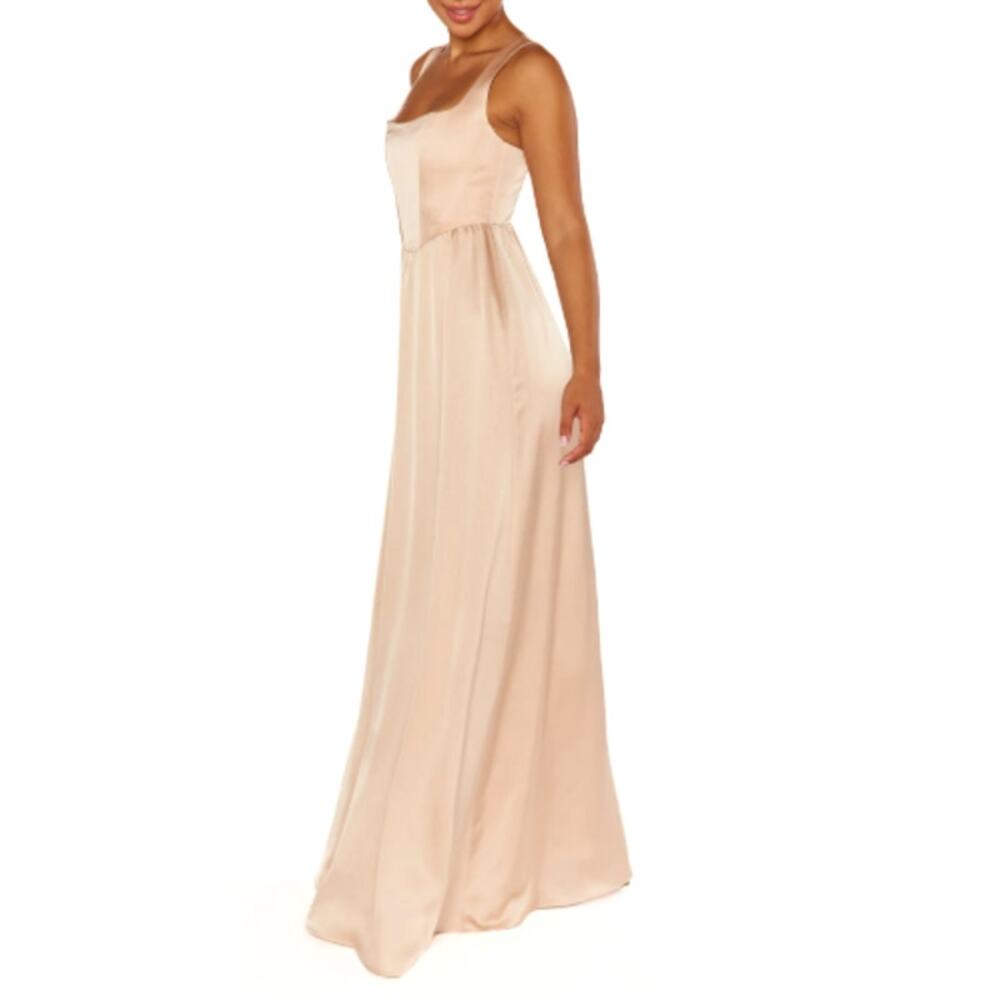 Show Me Your Mumu Champagne Luxe Satin Nina Maxi Dress Size M - Picture 9 of 9